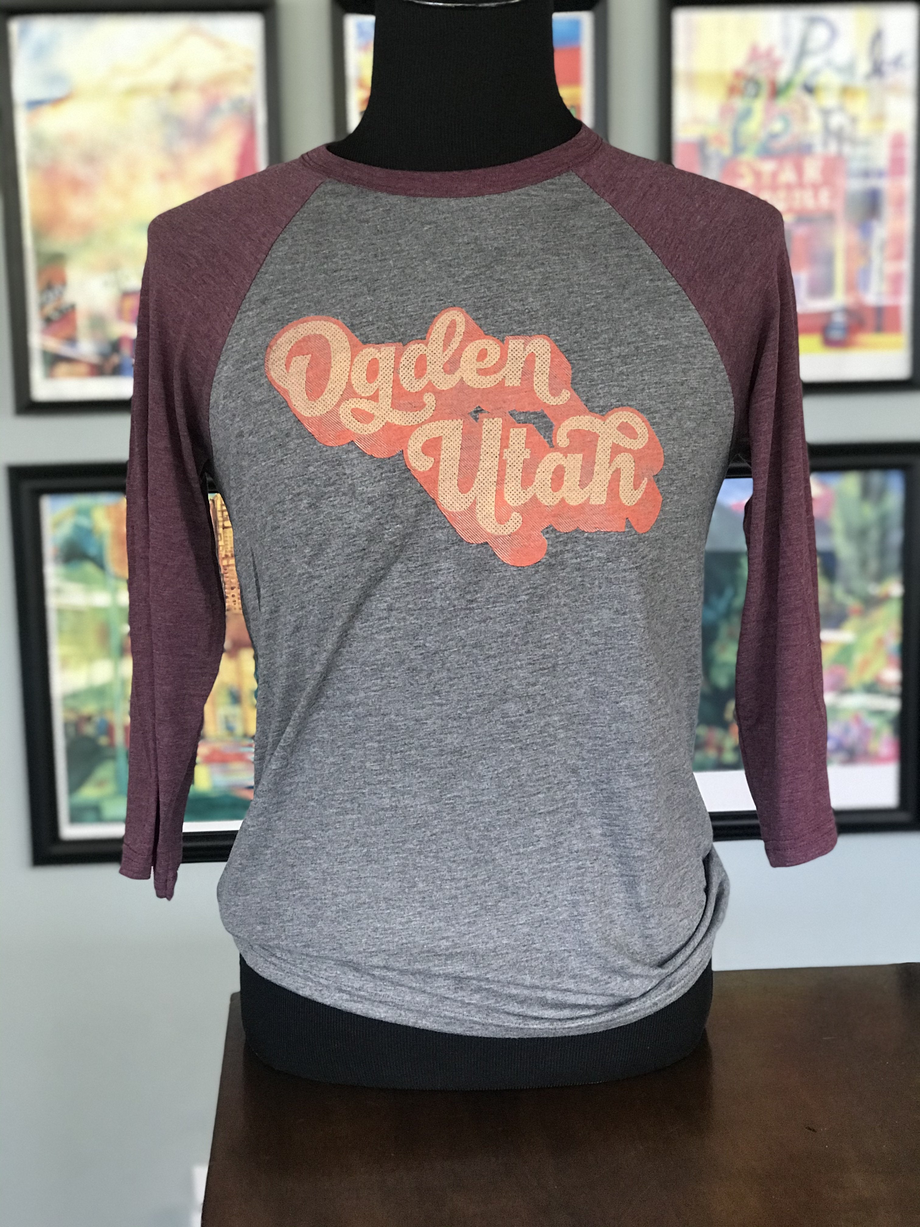 OGDEN UTAH SCRIPT BASEBALL TEE