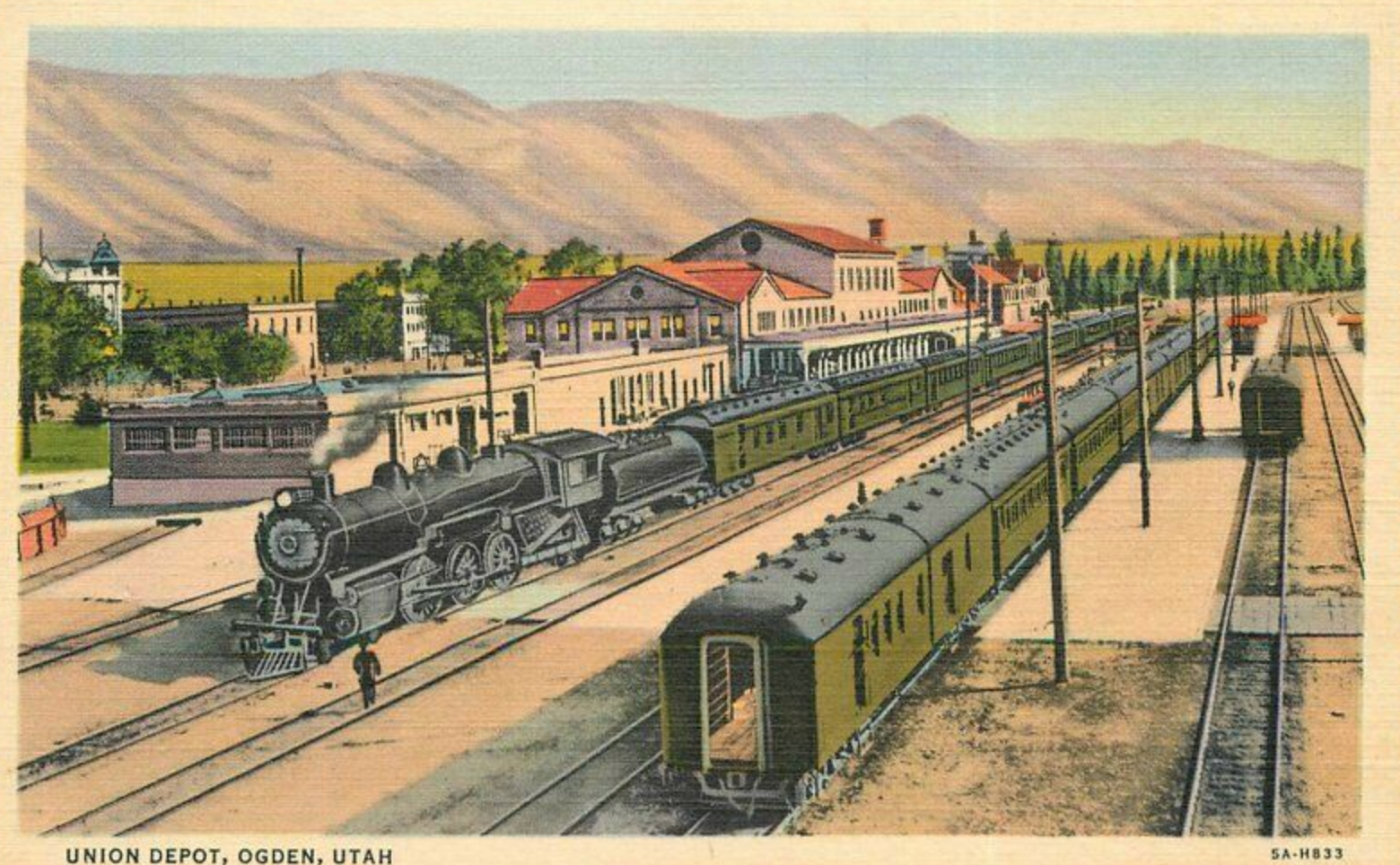 POSTCARD OGDEN UNION DEPOT TEE